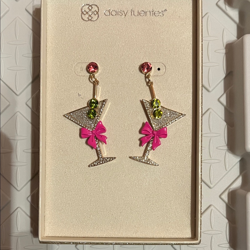 Daisy Fuentes Pink and Green Cocktail Earrings